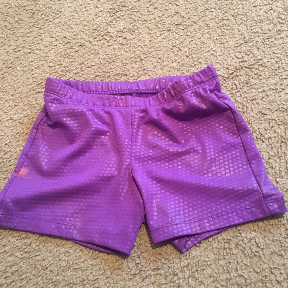 Girls gymnastics purple shorts size 7-8